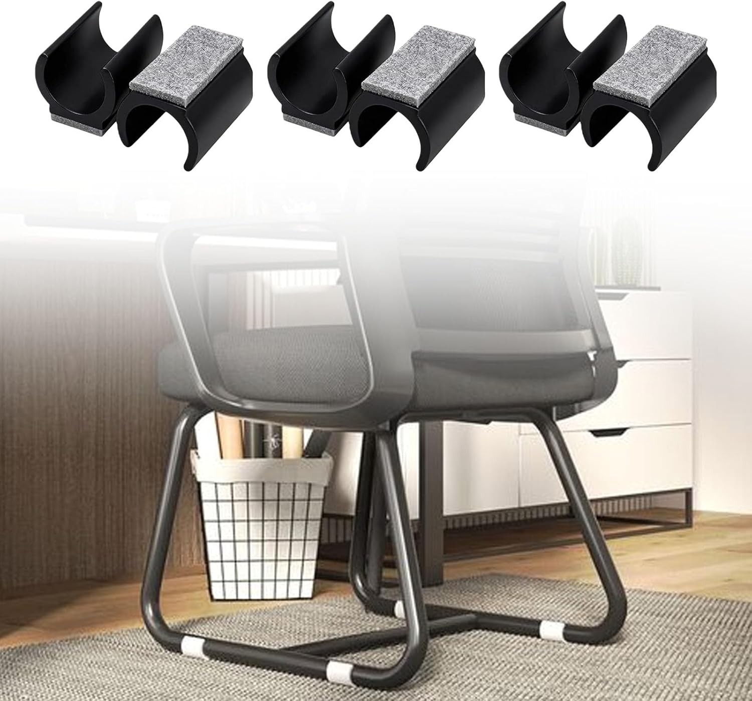 Superior Felt U Shaped Chair Foot Covers Anti Slip Design for Floor Noise Reduction Easy Installation for Home Global Headpieces