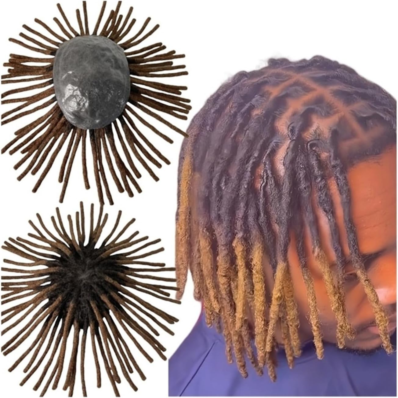 公式】私元気ウィッグ専門店 | 総手植え 人毛 部分ウィッグ メンズ 男性用 カツラ つむじ 部分かつら 頭頂部 男性 円形脱毛症 薄毛隠し ウィッグ  人毛 部分カツラ ウィッグ トップ ボリューム ヘアピース メンズ ウィッグ ショート 3D 私元気 BHADM 男性用ショートウィッグ インディアン人毛ピース ドレッドロック メンズ かつら T2/30 オンブル カラー フルスキン ベース ハ