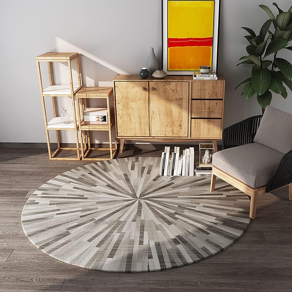 WanJing Carpet Round Office Chair Mat Low/Medium Pile Computer Chair Floor Protector Low Pile Desk Rug for Home Office,Heavy Duty Non-Slip Gaming Chair Mat for Rolling Chairs, 90cm