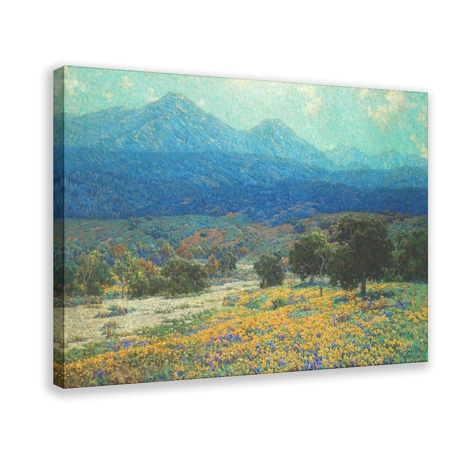 DFJyjFGJJ Granville Redmond,California Poppy Field Canvas Posters Wall Art Bedroom Office Room Decor Gift 24" L X 36" W