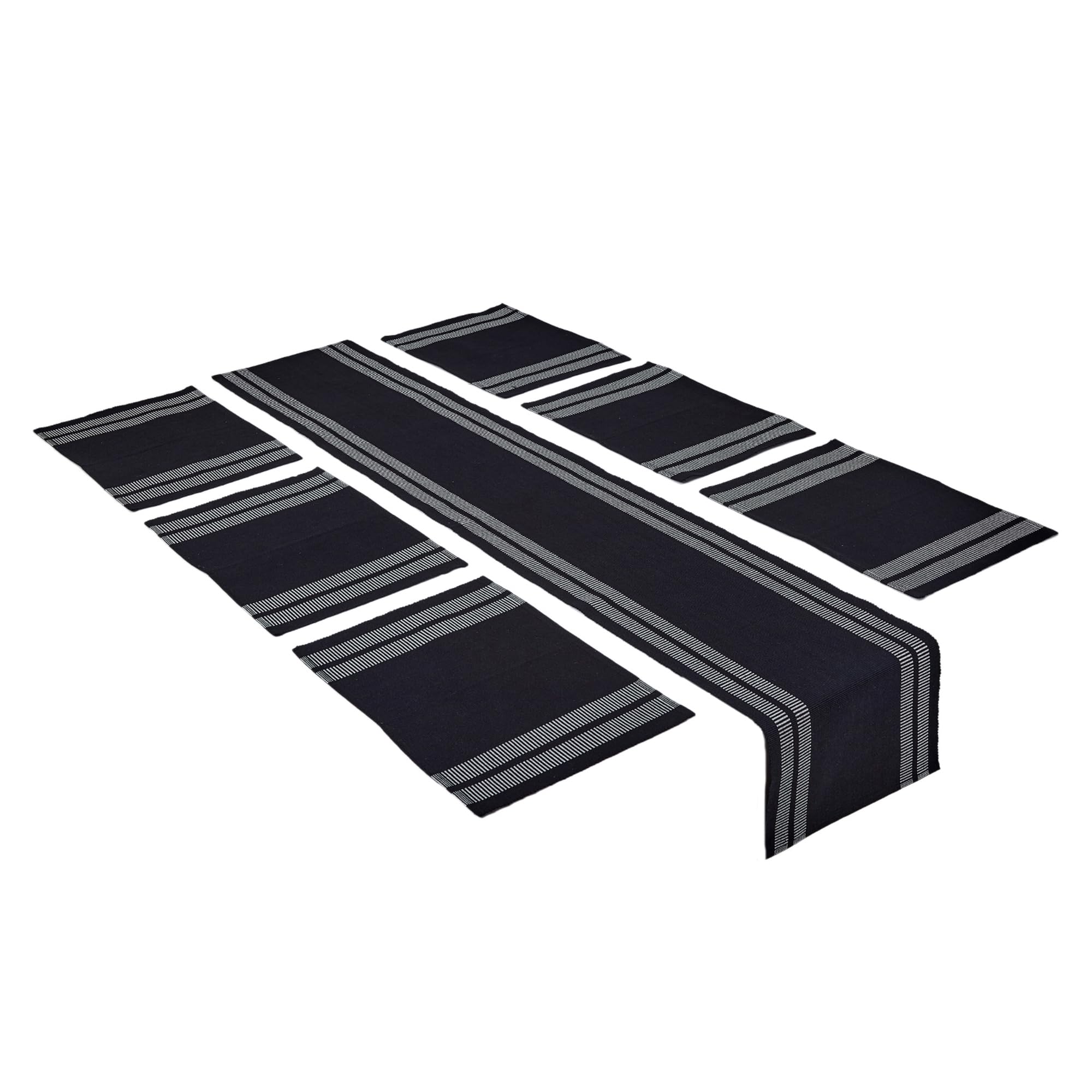 Encasa XO Runner Tavola e Tovagliette Americane 13"x72" Scala nera