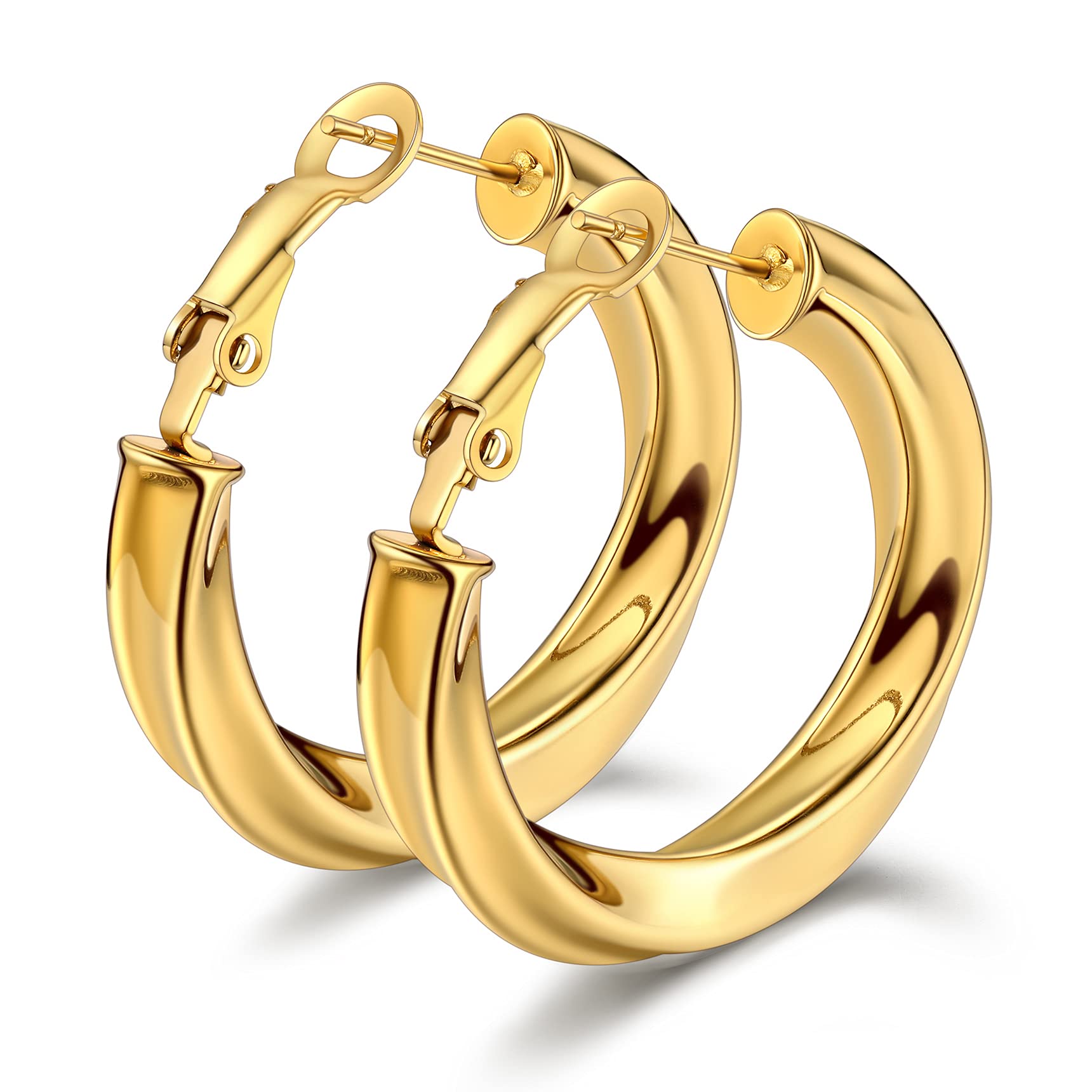 Bestyle Pendientes de Aro 30/40/60/80mm de Acero Inoxidable 316L Pendientes Aros Grandes de Moda Mujer
