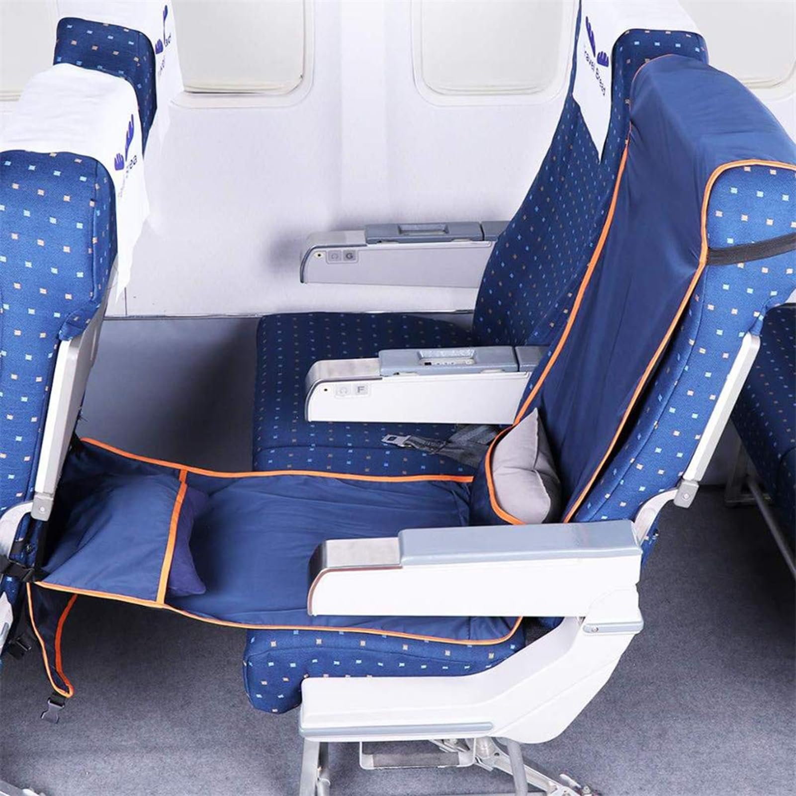 Airplane Seat Extender, Airplane footrest hammock, altezza regolabile volo carry-on foot rest hammock, per aerei bus accessori di viaggio aeroplano, poggiagambe