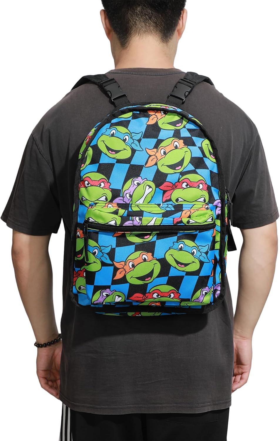 Bioworld Unisex KidsTeenage Mutant Ninja Turtles Interchangeable Characters 16.5" Reversible Backpack (Little Kid/Big Kid) Aop One-Size