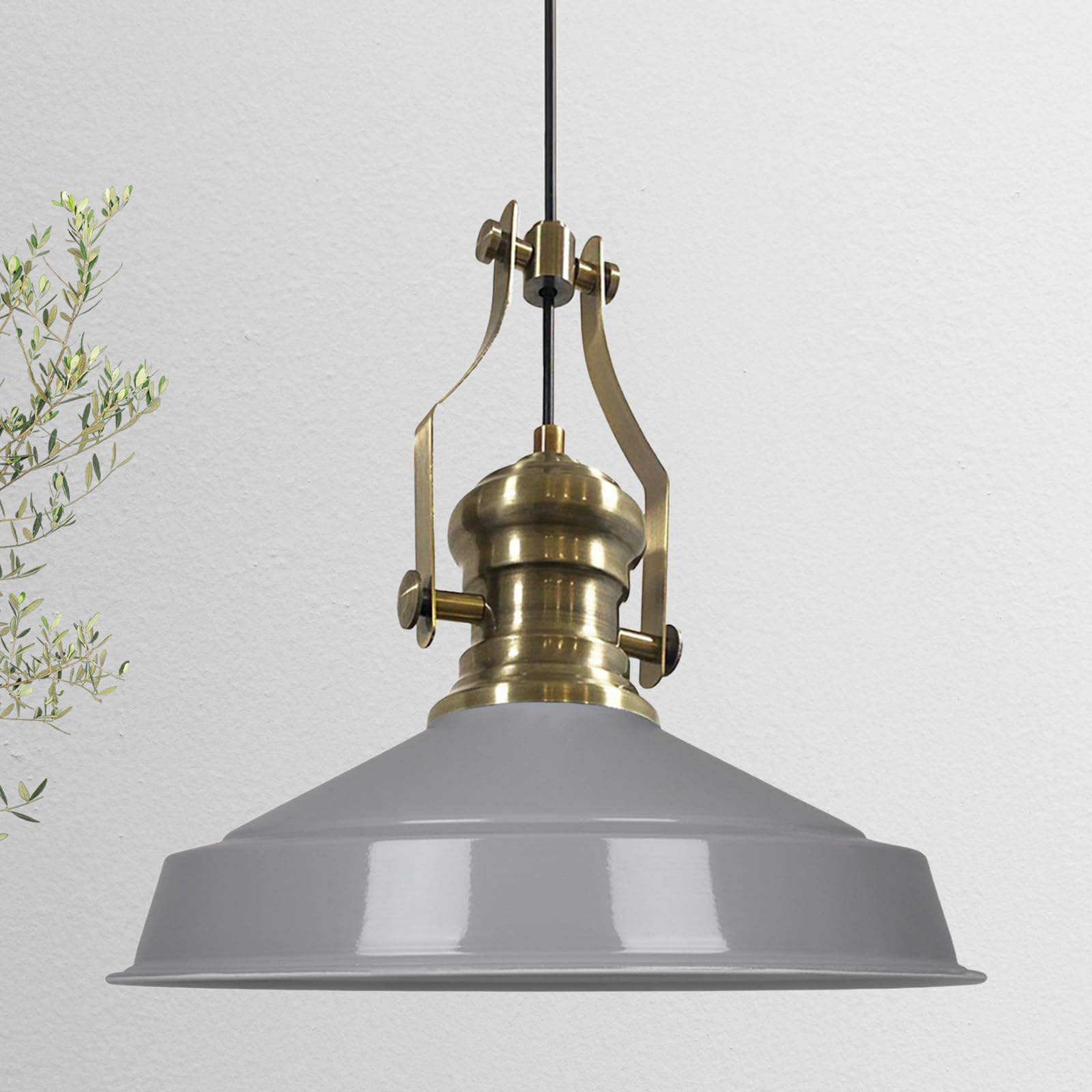 bamyum Neo Asletl Pendant Light Vintage Metal 41 cm, Lamp Shades Ceiling, Kitchen Lights Ceiling E27, Industrial Lamp Shades Ceiling, Metal Pendant Light Fitting for Living Room, Grey — image 1