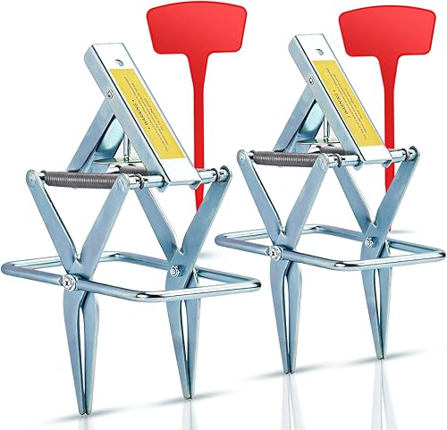 2 trampas para topos para césped, trampa de acero galvanizado para topos, trampa para topos y topos, trampa eliminadora de topos fácil de configurar