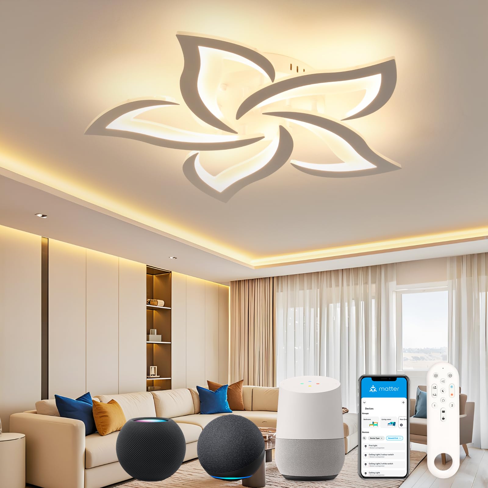 OTREN Plafoniera LED Soffitto Compatibile con Alexa HomeKit e Google Home