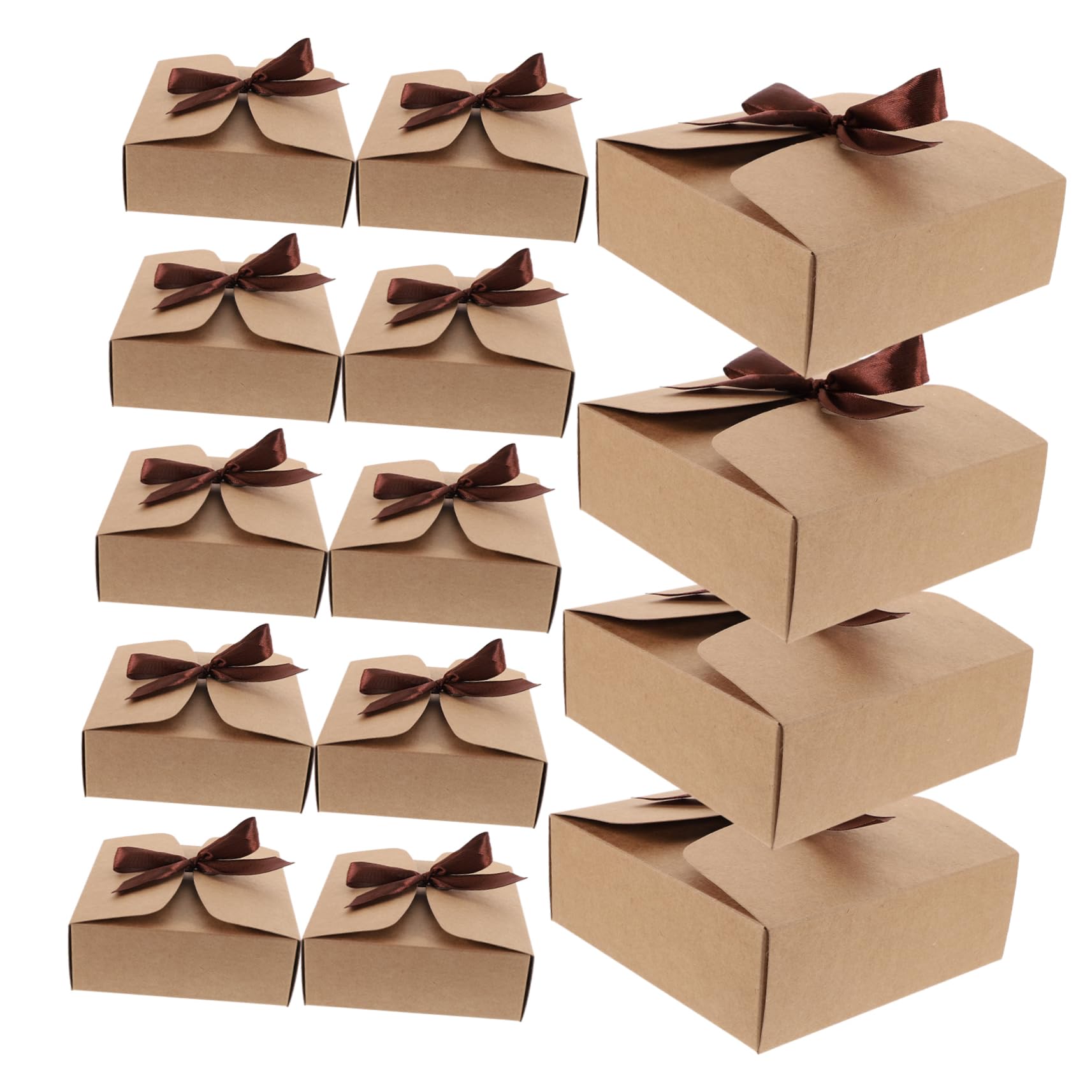 Ipetboom 20 pezzi Scatole Kraft per Dolci Contenitori Portatili per Confezioni Regalo Scatoline Resistenti in Carta Spessa per Cioccolatini Biscotti Bomboniere e Feste