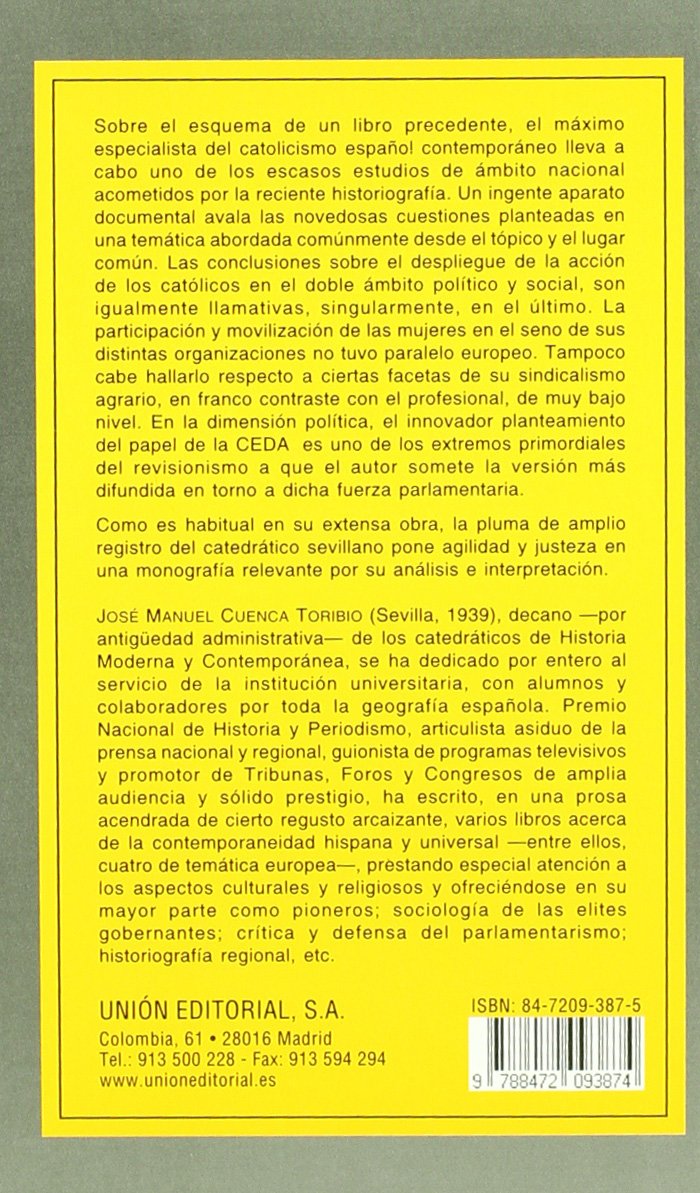Catolicismo social y político en la España contemporánea (1870-2000)