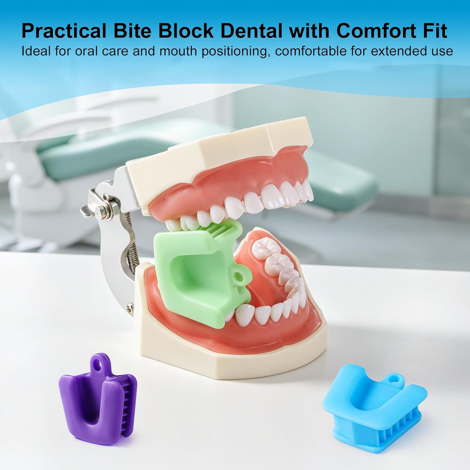 9Pcs Dental Bite Blocks, Orthodontic Mouth Prop Bite Block with 3 Sizes L/M/S 3 Colors, Heat Resistant Silicone Mouth Props Oral Retractor Opener for Dental Treatment and Orthodontic Care