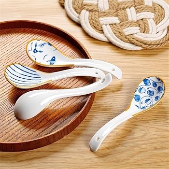 Amazon｜HOHOUNCSY スプーン レンゲ 陶磁器 和風 スープスプーン