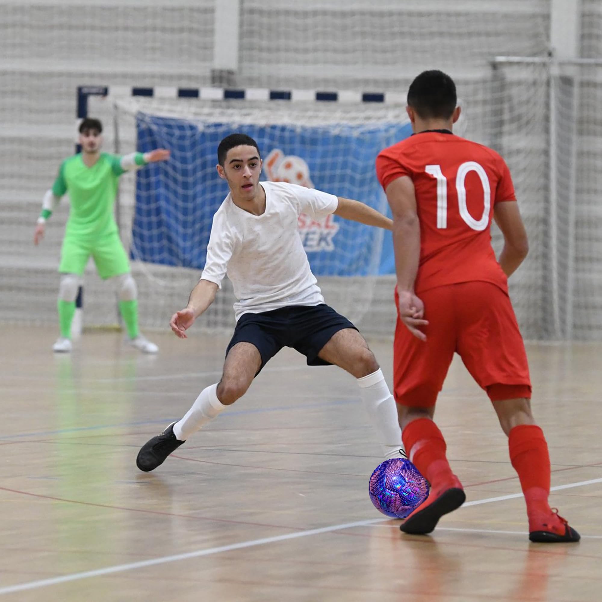 EVZOM Futsal-Ball, Futsal-Fußball, Größe 4, für Erwachsenen-Training im Innenbereich, Violett