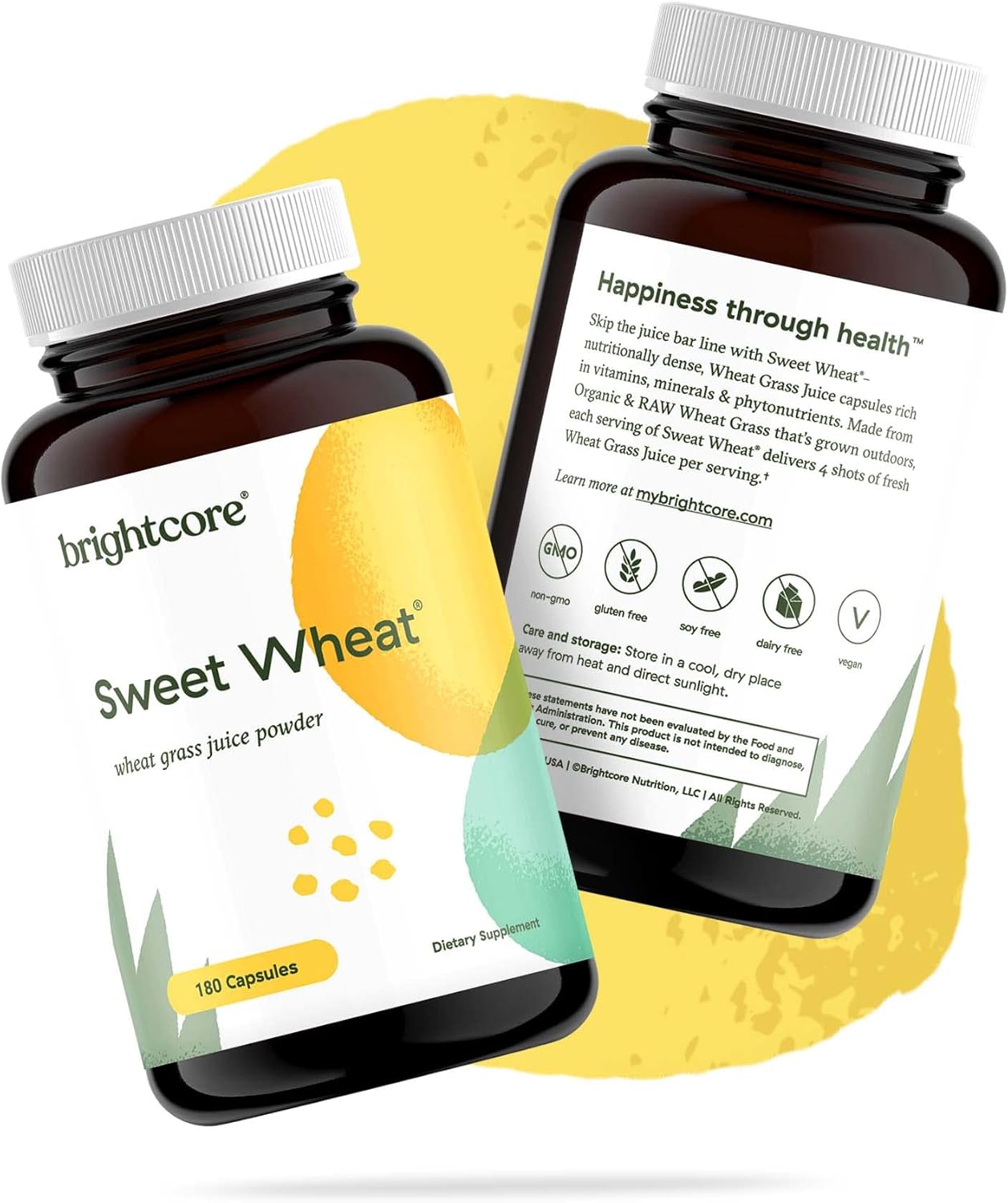 Brightcore Nutrition Sweet Wheat, Ready-to-Drink Athletic Greens, Super Greens with Digestive Enzymes for Digestive Health and Immune Boost, 180 Wheatgrass Juice Powder Capsules - Image 7