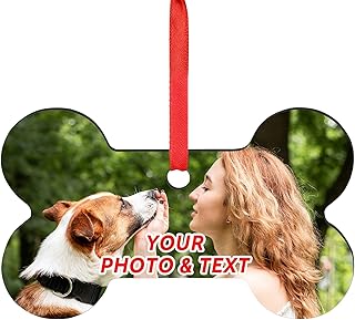 Personalized Photo Christmas Ornament 2023 - Pet Dog Cat Memorial Keepsake Holiday Decor - Customized Xmas Tree Hanging Decorations for Christmas Tree, Pet Memorial Gifts