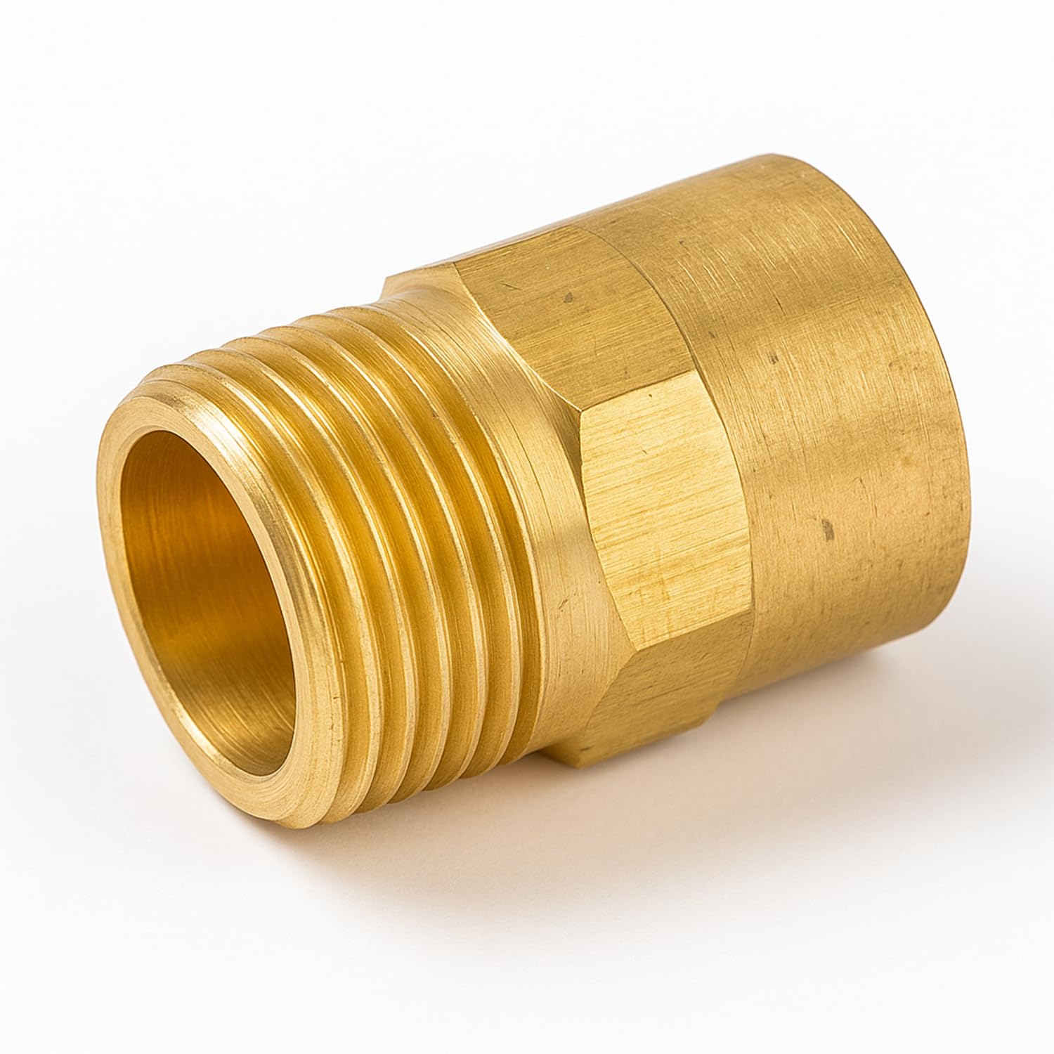 B&Q -  2X 22mm X 3/4" Straight Male Connector Co3Brass Compression To Male Thread FittingPlumbing & Heating