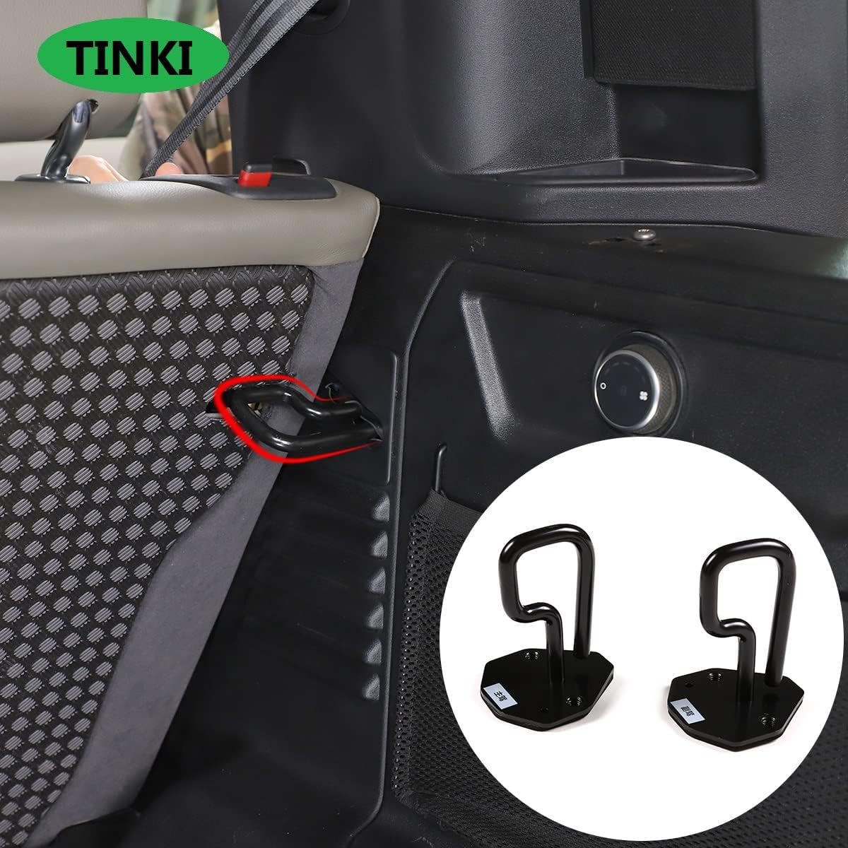 TINKI Aluminum Alloy Car Rear Seat Backrest Angle Adjustment Brackets for Land Rover Defender 110 2020-2022, Black, 2 pcs/set