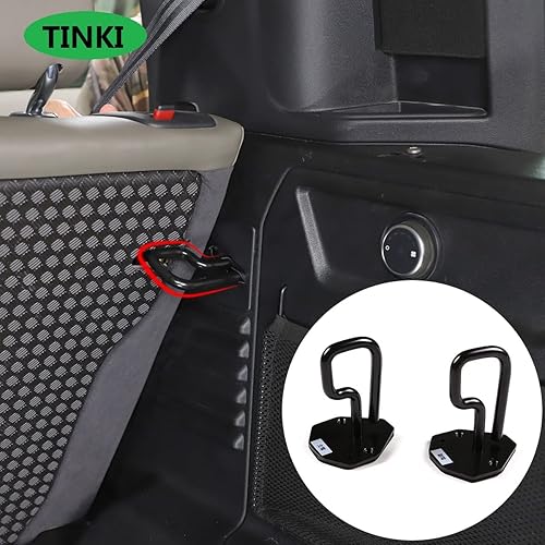 Miniatura 2 de TINKI Soportes de ajuste de ángulo del respaldo del asiento trasero del coche de aleación de aluminio para Land Rover Defender 110 2020-2022, negro,