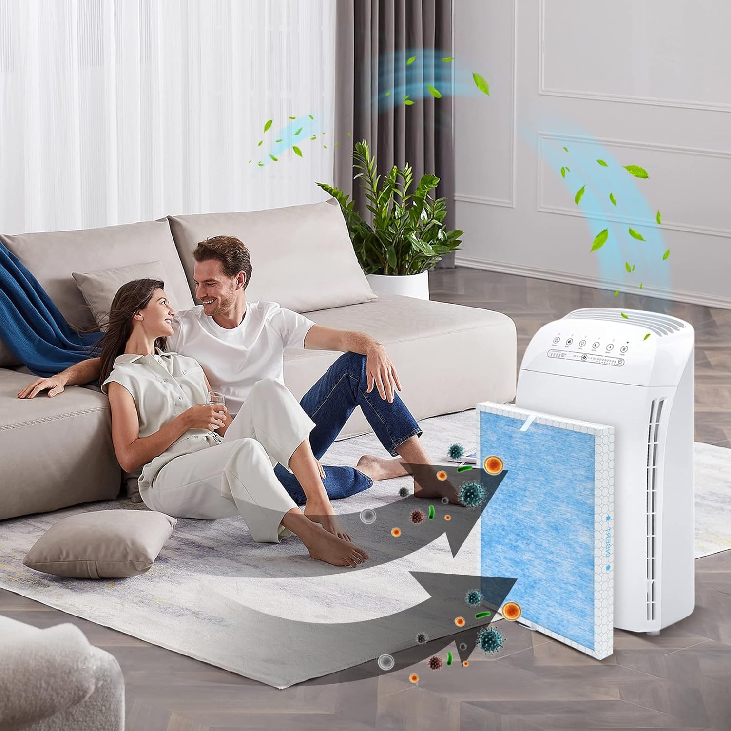 MSA3 Replacement Filter Compatible with Membrane Solutions MSA3 and MSA3S Smart Air Purifiers, 3-in-1 Filter (2-Pack) - Image 6