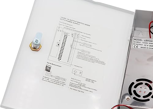 Miniatura 4 de 18 canalespuerto 20 amperios, fuente de alimentación de 12 V CC 110 V, caja de metal, fusionada individualmente para CCTV, LED y todos los
