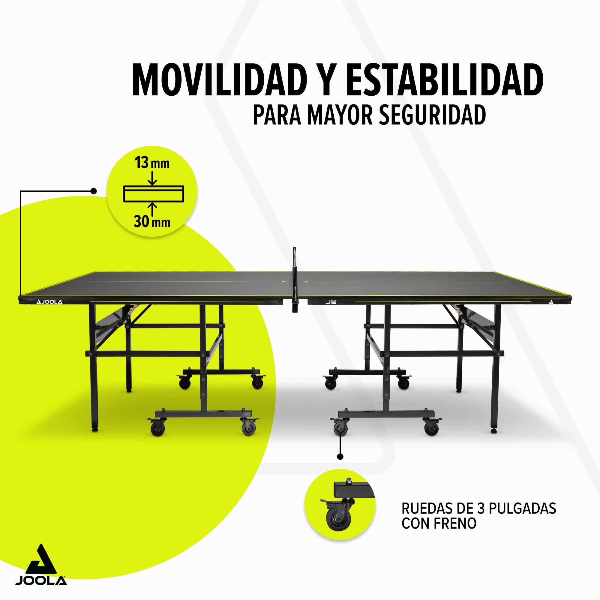 JOOLA Mesa de Ping Pong Inside J15 Plegable para Interior 274 x 152,5 x 76 cm Gris
