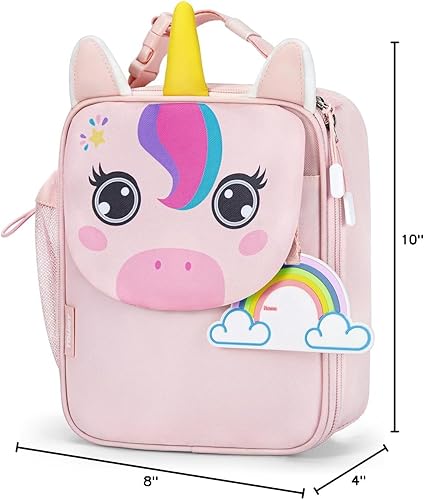 Miniatura 9 de TOURIT Lonchera con aislamiento para niños y niñas, con soporte para botella de agua, ligera, resistente al agua, para la escuela, picnic, unicornio