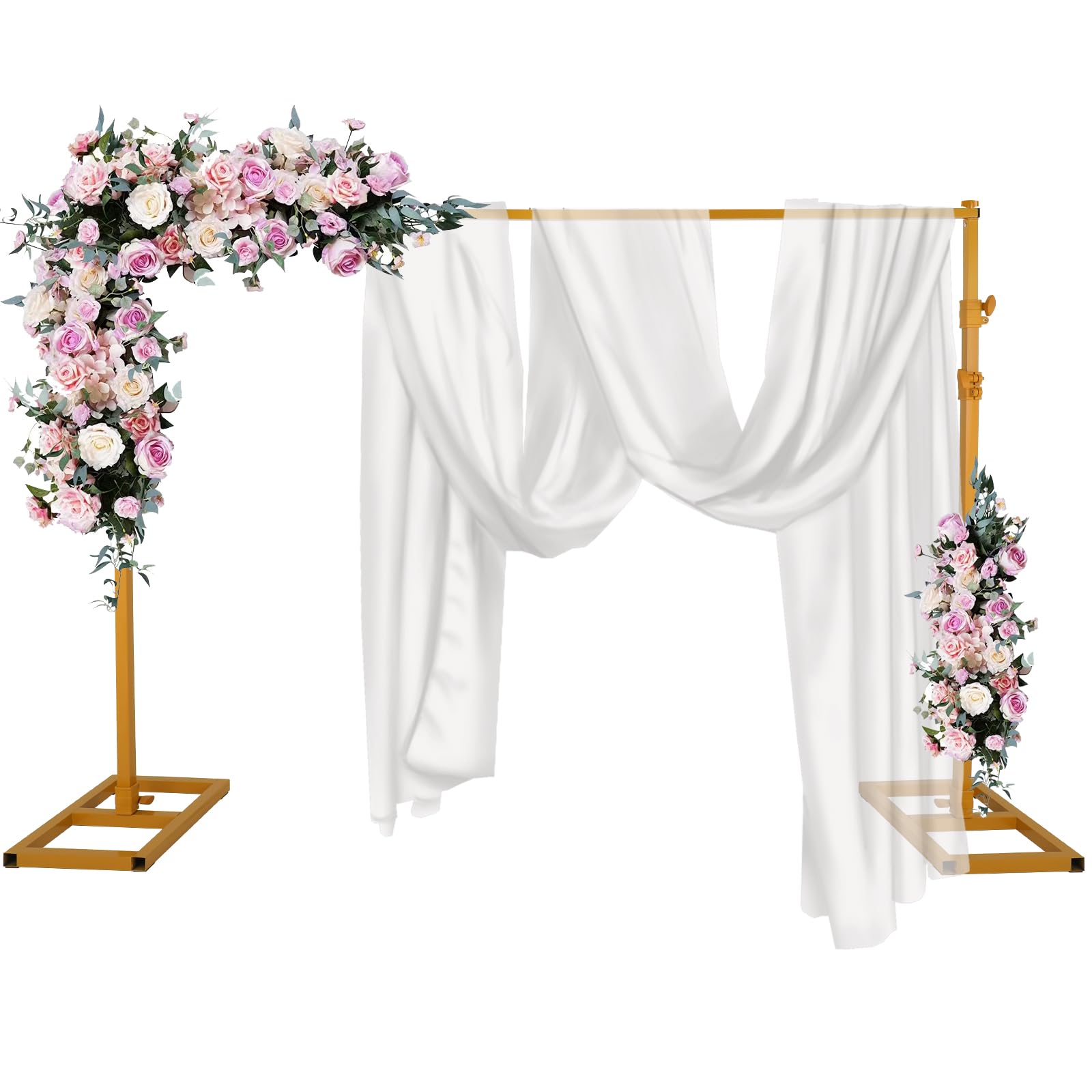 Backdrop Stand, 10x10 FT Heavy Duty Pipe and Drape Stand, Adjustable Gold Backdrop Stand for Wedding, Birthday Party, Photography, Photo Video Studio, Christmas Decoration