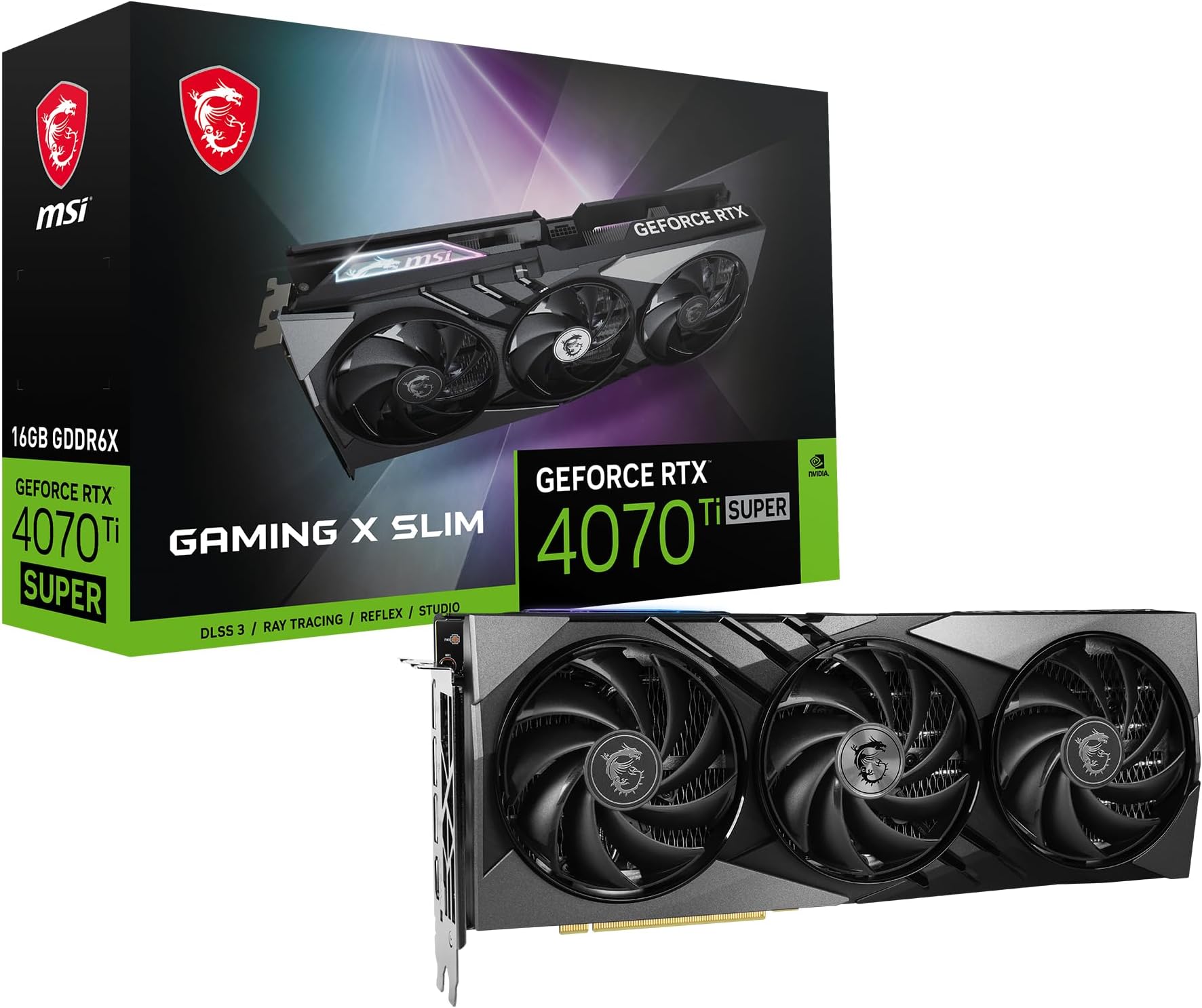 MSI GeForce RTX 4070 Ti SUPER 16G GAMING X SLIM Graphics Card - 16GB GDDR6X