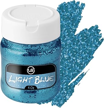 Glitter Bulk, Light Blue Fine Glitter for Crafts, Resin and Scrapbooking 4 OZ Shaker Bottles Great for Tumblers and Crafts