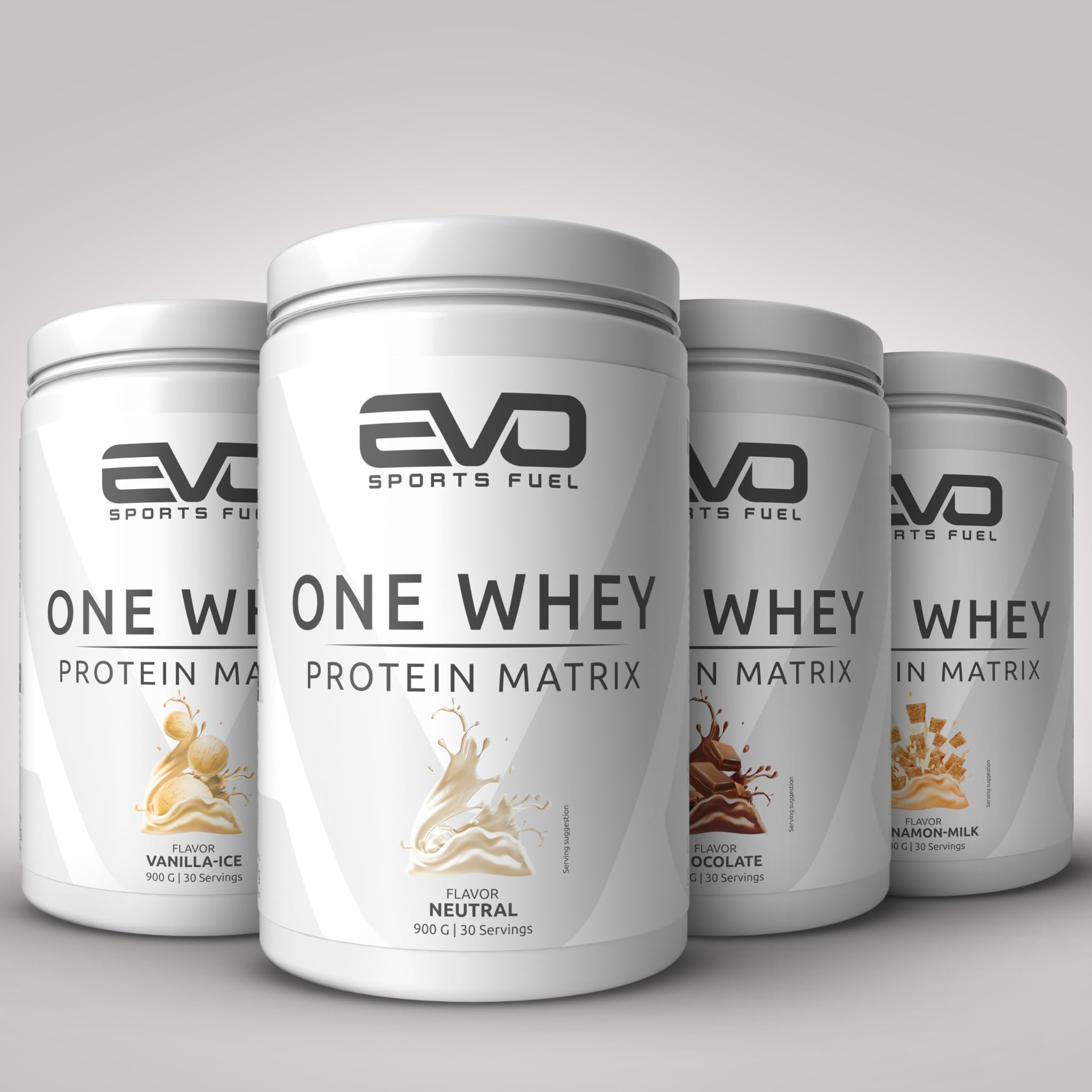 EVO SPORTS FUEL One Whey Protein Pulver Matrix | Neutral | 900g | 30 Portionen | bis zu 24g Protein pro Portion | für Muskelaufbau und -erhalt | geprüfte Qualität | Made in Germany (1er Pack)