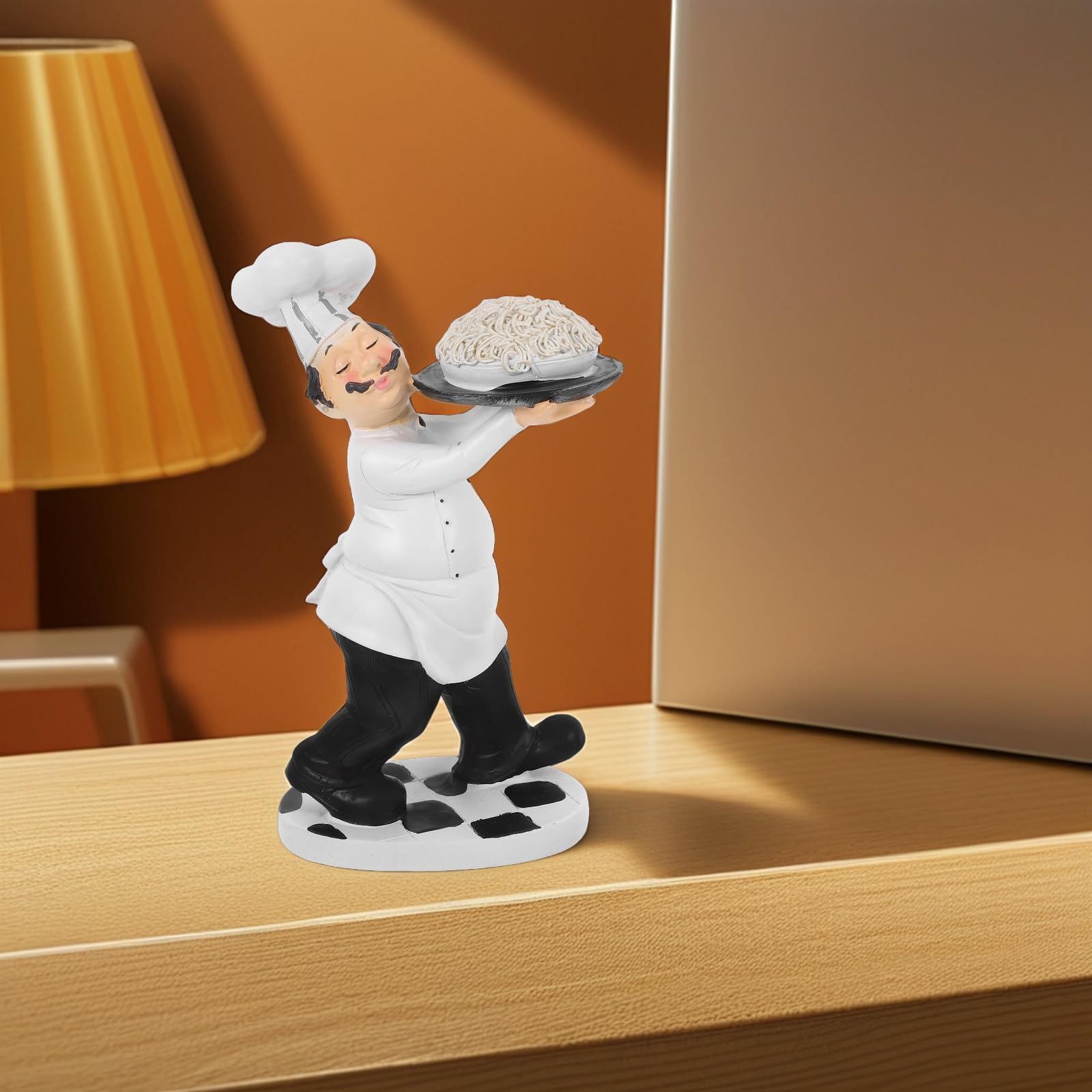ifundom Statuetta in Resina Chef Ramen Decorazione Cucina Ornamento da Chef per Casa Ristorante Bar Bistrot Tavolo