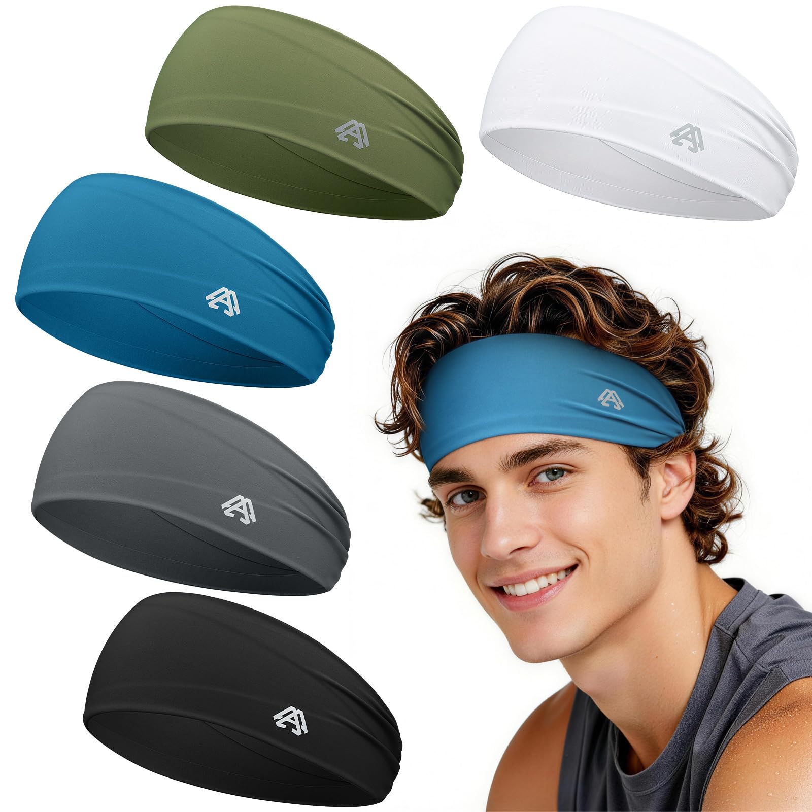 Awumbuk Cinta Pelo Deporte para Hombre, Color Negro, Pack de 5 Unidades