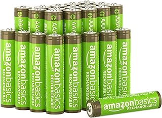 Amazon Basics 24 Pack AAA Performance-Capacity 800 mAh Rechargeable Batteries, Pre-Charged, can be recharged 1,000 times