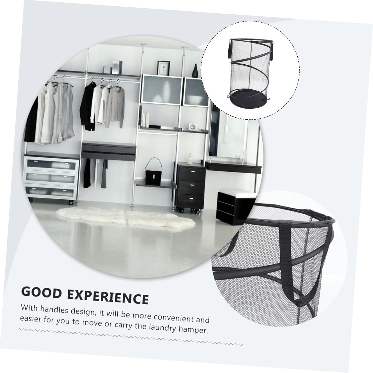 Mesh Laundry Hamper Large Capacity Breathable Clothes Organizer Basket for Home Storage Wear Resistant Laundry Basket for Towels Blankets and Sports Gear Portable and Space Saving