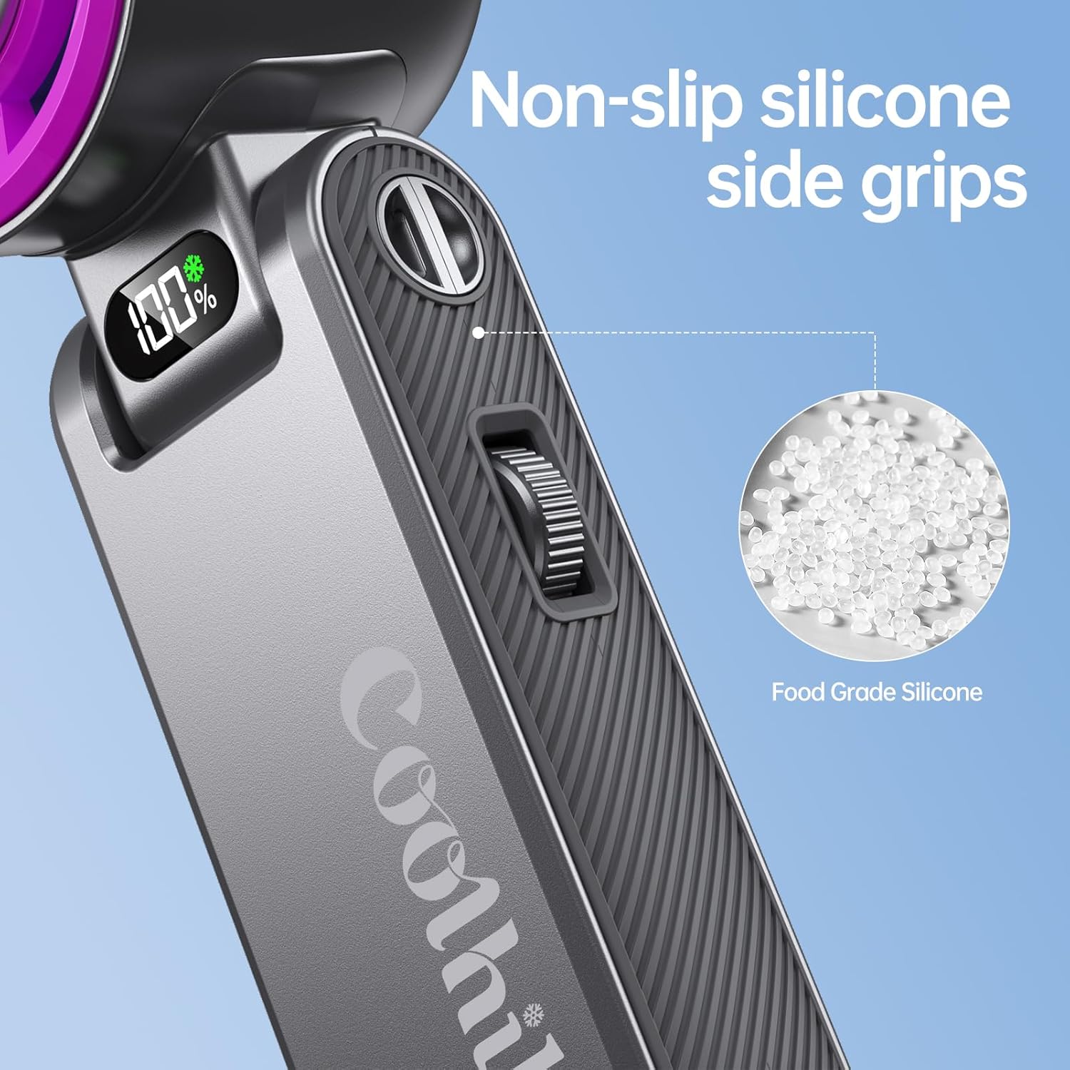 Handheld Portable fan with Turbo Cooling - Hand Held Fan Rechargeable, 1-100 Speeds, Up to 12Hrs Battery Life, Powerful Mini Personal fan for Travel, Outdoor, Beach & Makeup