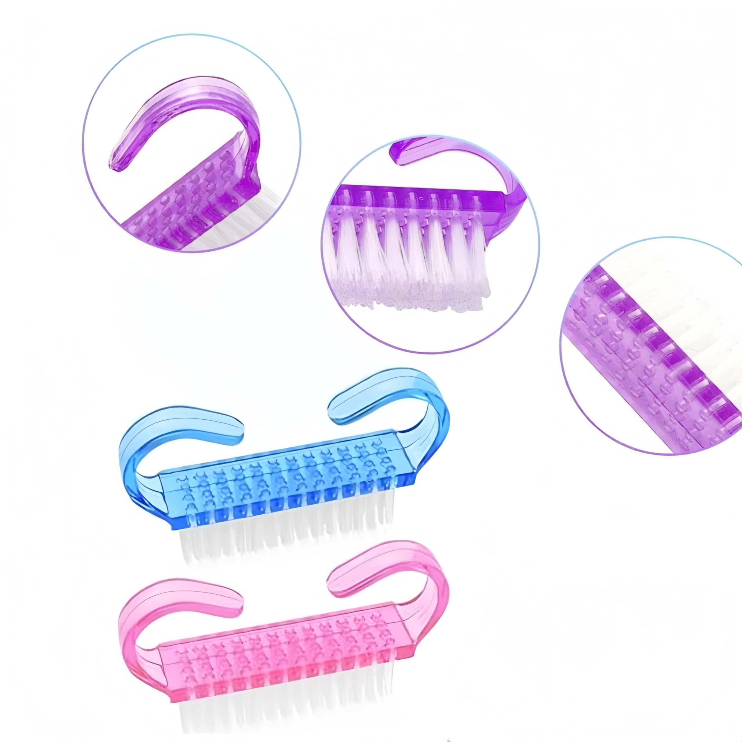 18 pezzi, spazzola per unghie per pulizia delle dita e delle unghie, spazzole, per pulire le unghie con manici, per uomini e donne, denti per animali domestici (3 colori)
