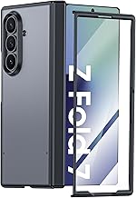 Vizvera for Samsung Galaxy Z Fold 7 Case Matte Slim[Screen Protector][Hinge Protection] Translucent Shockproof Protective Phone Case for Galaxy Z Fold 7 2025(Black)