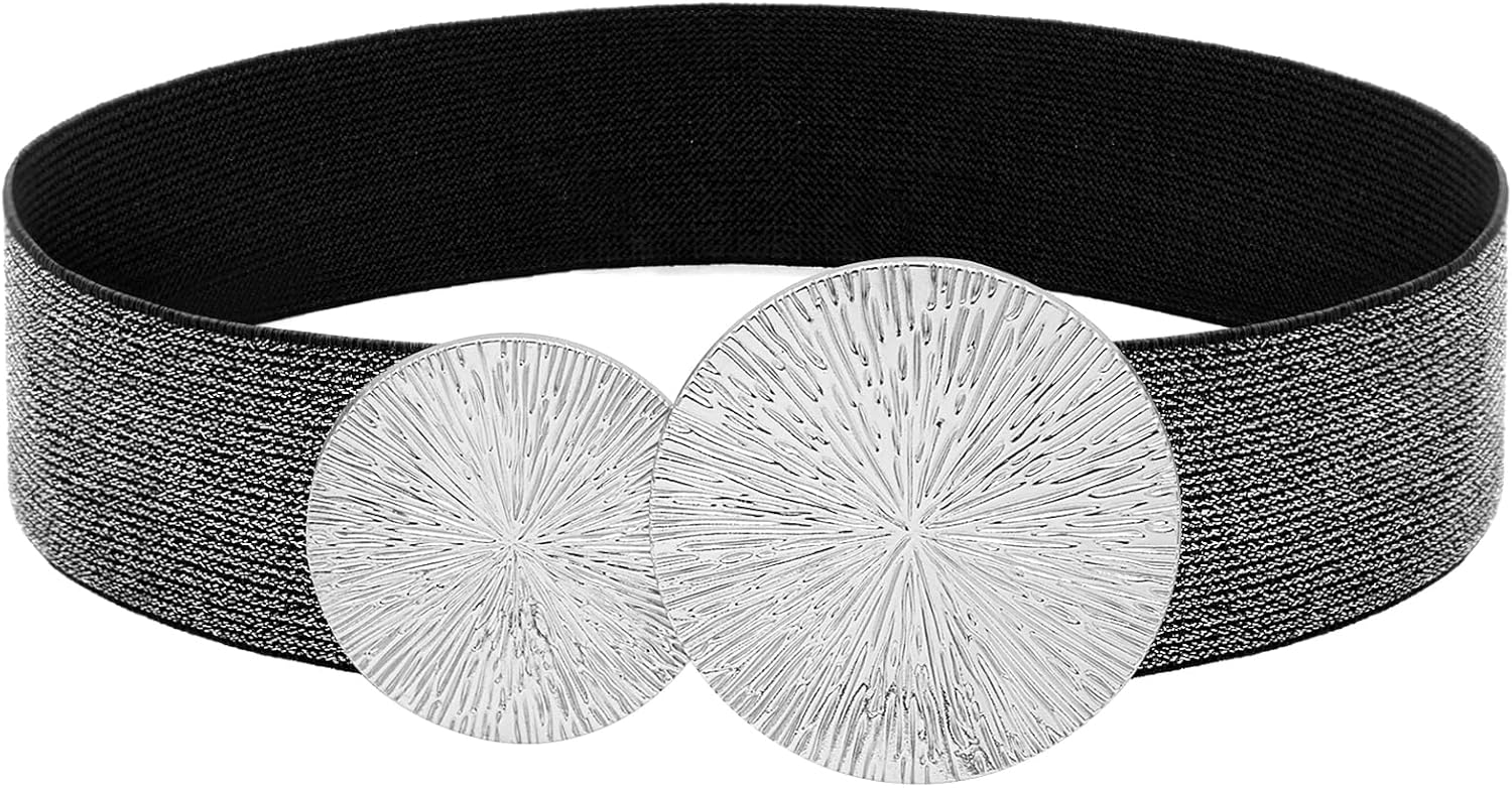 BAOKELAN Women Wide Stretchy Waist Belts Elastic Cinch Belt for Dresses