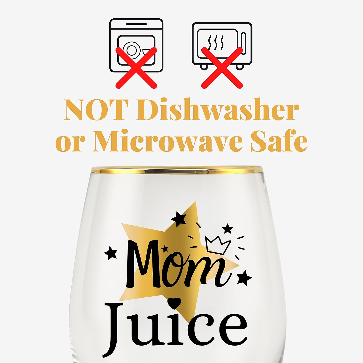 Up To 40% OFF Onebttl Funny Mom Gifts from Daughter, Son, for Birthday, Christmas, Baby Shower Gifts for New Mom, Stemless Wine Glasses - 18oz - Mom Juice