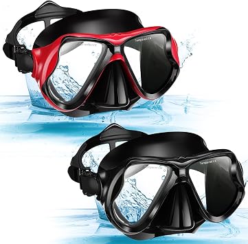 Preboun 2 Pack Adult Swim Goggles with Nose Cover to Prevent Water Inhaling, Swimming Mask Snorkel Goggles Anti Fog for Men Women Diving Swimming