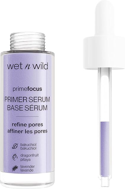 Wet n wild, Prime Focus, Primer Serum, Face Primer for a Flawless and Long-Lasting Makeup, Pore-Minimizing with Hydating Formula, Natural Finish