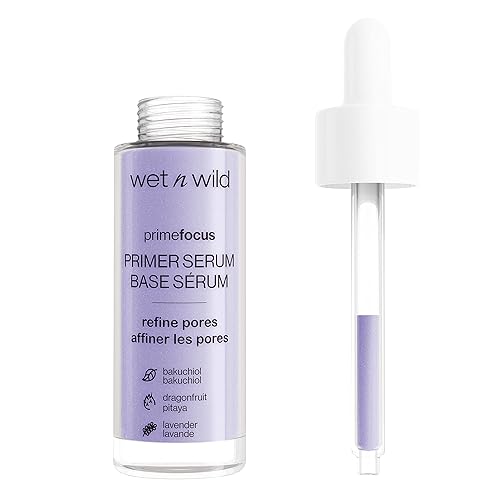Wet n Wild Prime Focus - Prebase de suero facial minimizadora de poros  Reduce los poros  Mejora la textura de la piel  Exfolia  Alternativa al