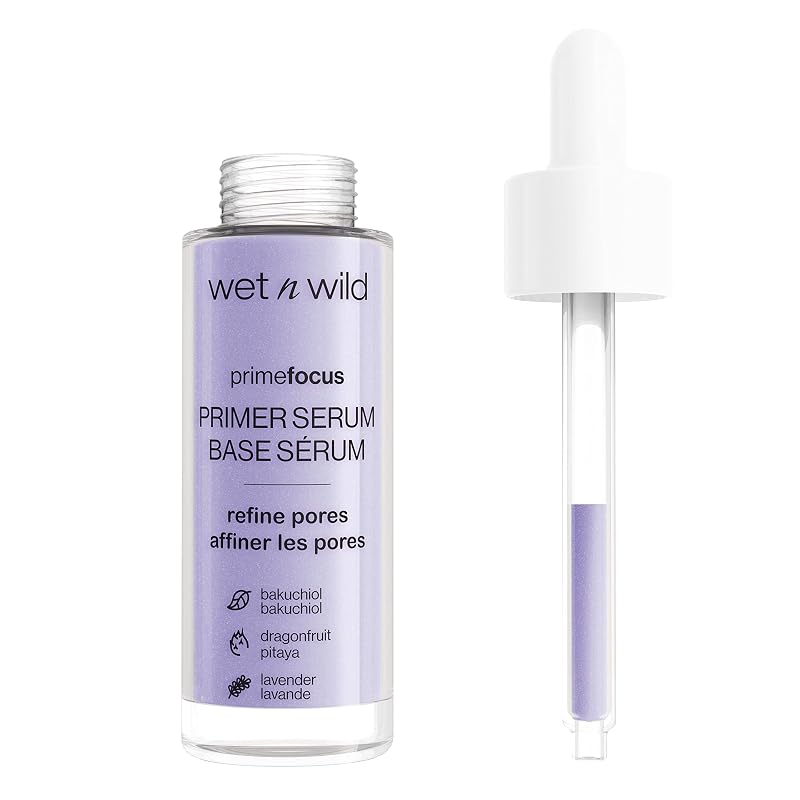Sérum primer facial wet n wild Prime Focus com bakuchiol, água de rosas, extratos vegetais e acabamento para maquiagem
