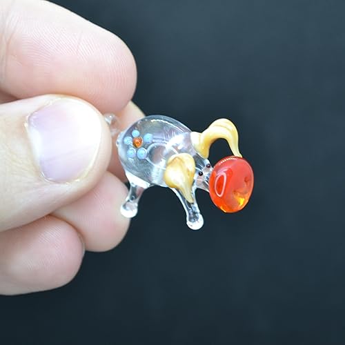 Miniatura 6 de 1" Small Pig Sculpture Mini Glass Pig Micro Glass Pig Doll House Pig Tiny Miniature of Pig Art Glass Pig Statue Figurine Blown Glass Pig
