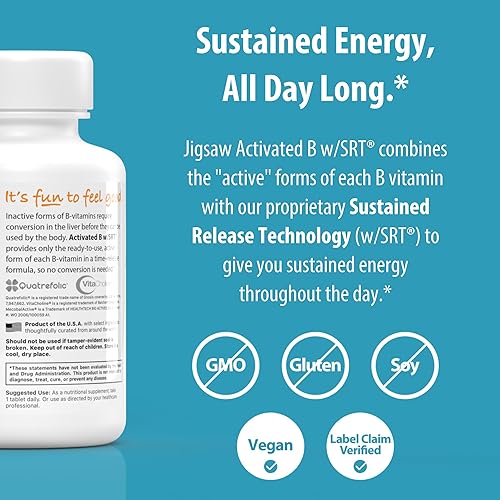 Miniatura 3 de Jigsaw Health Complejo B activado con SRT, 120 comprimidos