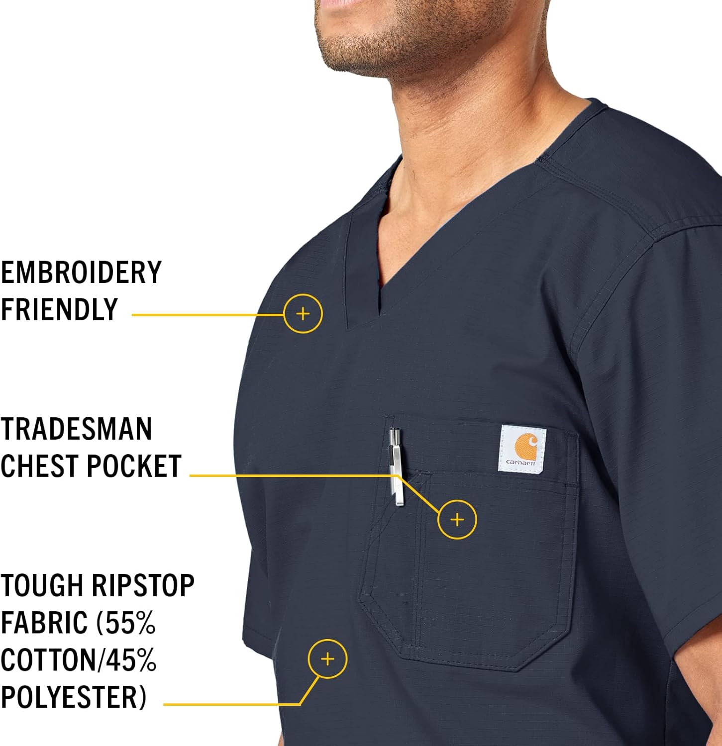 Carhartt Ripstop & Sub-Scrubs Scrubs for Men, Utility Scrub Tops - Image 4