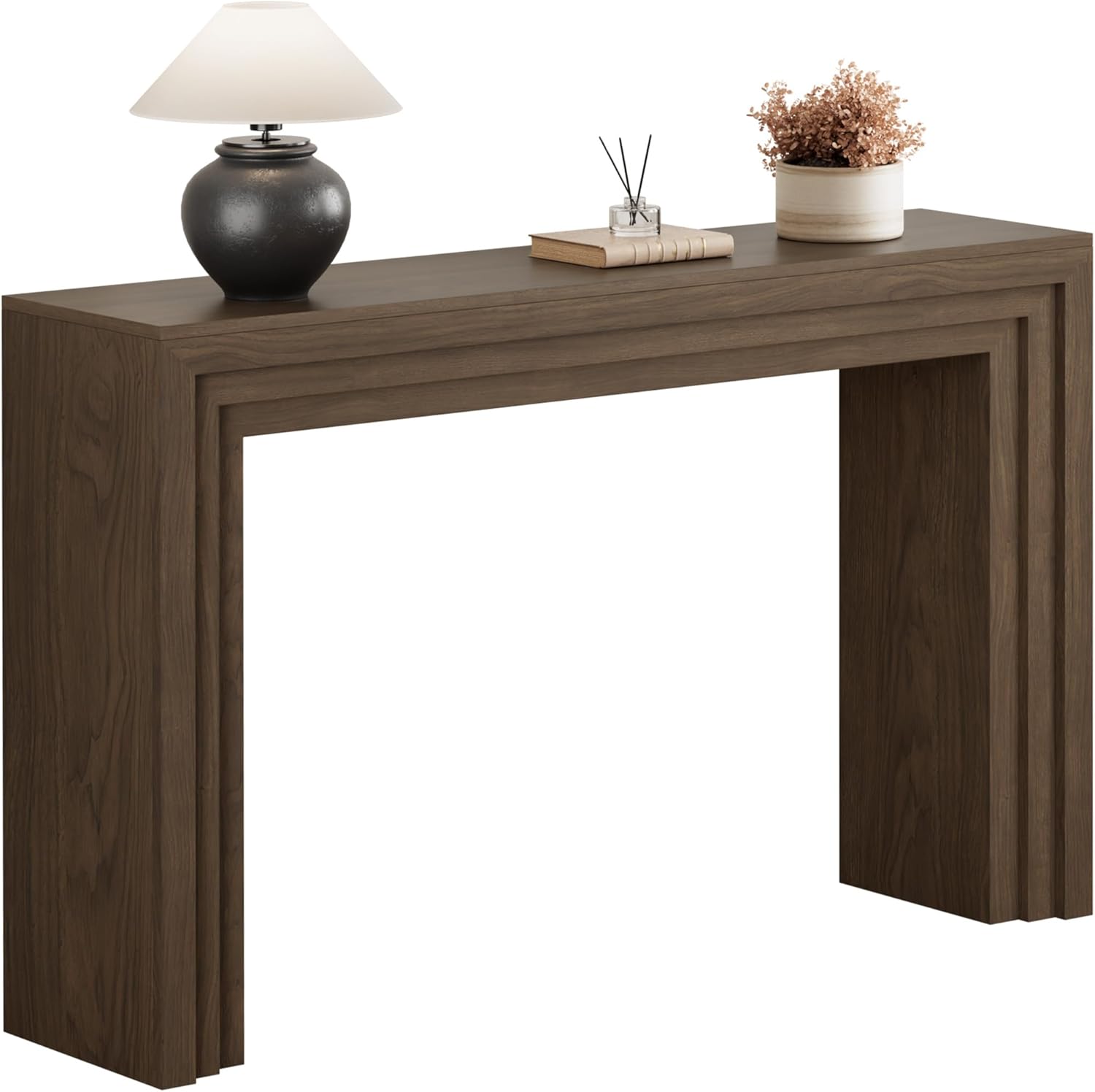 Lulive 43" Console Table for Entryway, Step Design Wooden Entryway Table, Farmhouse Behind Sofa Table for Living Room, Hallway, Entrance, Couch, Entry, Home Decor