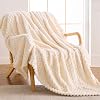 Vielit cozy blanket Fluffy 150x200 cm – Ultra-soft fleece blanket for couch & sofa Warm living & cozy blanket Lightweight sofa blanket Cozy couch blanket Breathable & easy to care Ceiling Beige