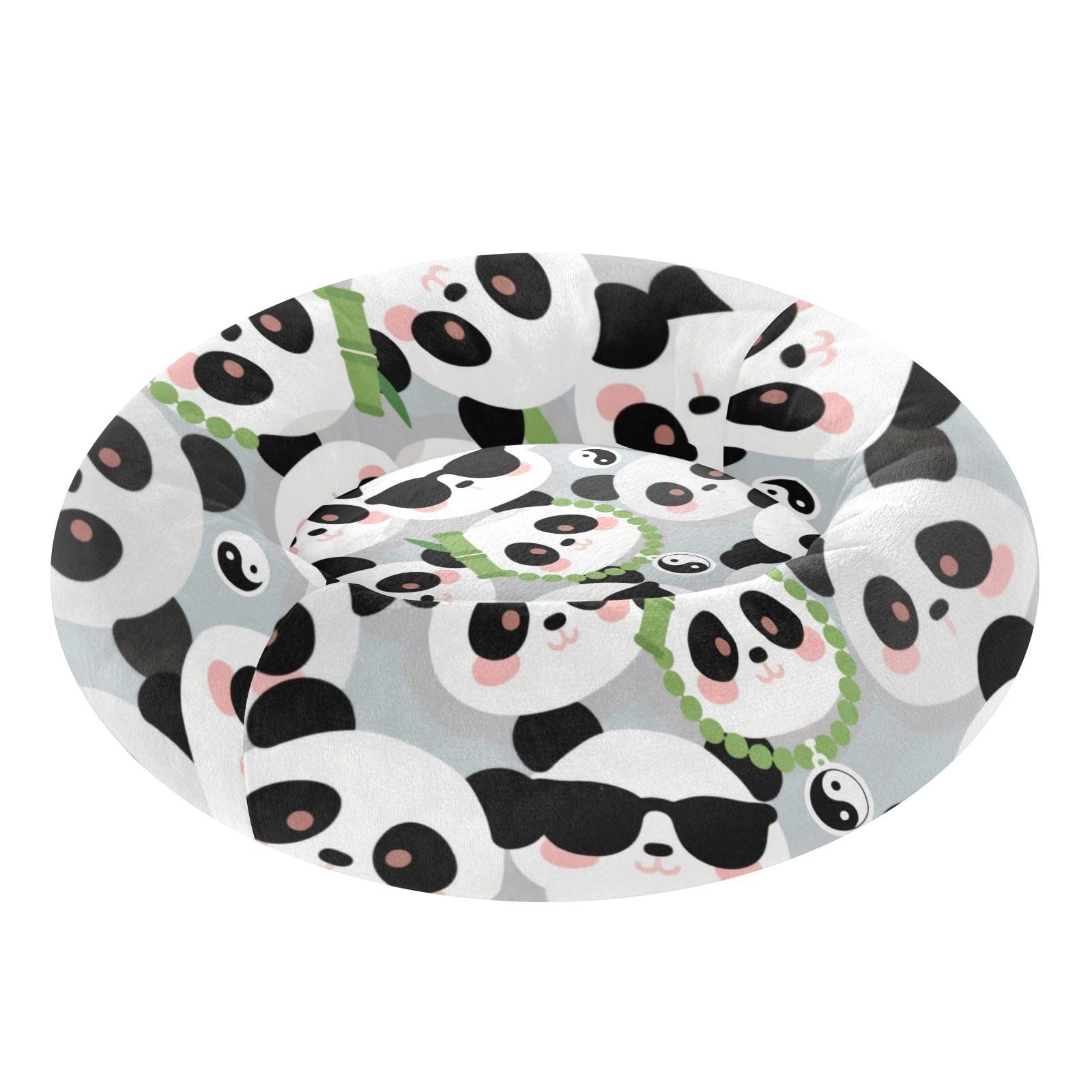 Lit pour chat design panda mignon panier ultra doux taille M avec rebords surélevés