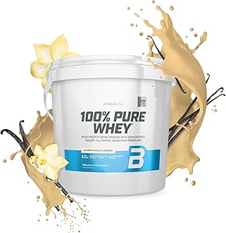 100% Pure Whey | Protein Powder with BCAA and Glutamine | Gluten-Free, Palm Oil Free | 21g Protein per Serving, 4 kg, Bourbon Vanilla