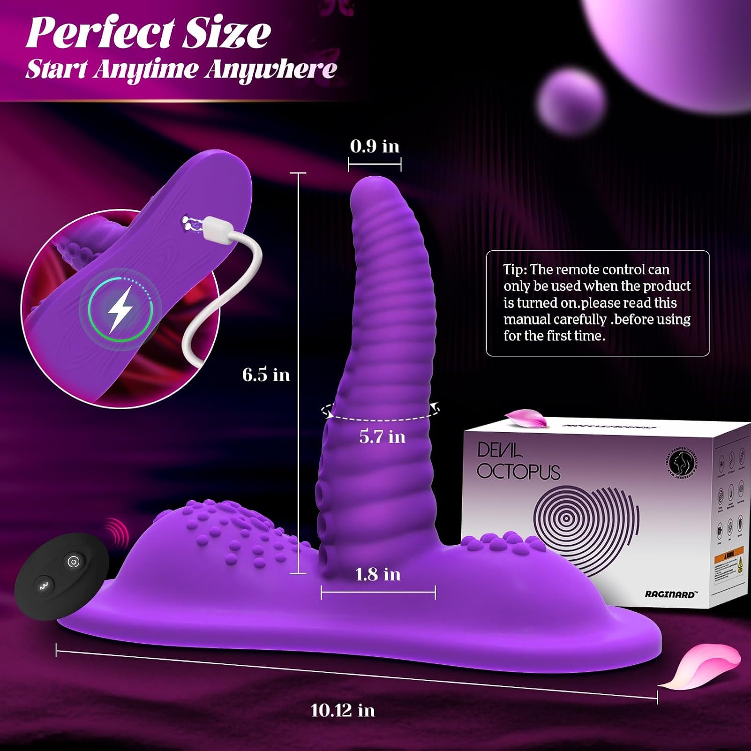 Womens Sex Toys 6.5" Insertable Monster Dildos Tentacle Vibrator - 10 Swing & Vibration Modes Adult Toys Sex Chair Machine for Triple Stimulation, Remote Ride G Clit Anal Vibrators Big Thick Dildo